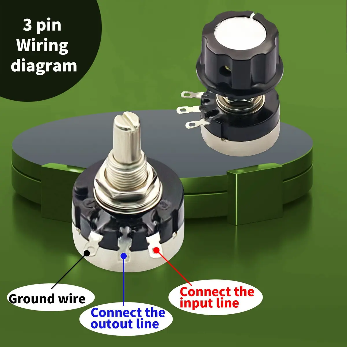 CenryKay RV24YN20S B503 50K Rotary Potentiometer with Knobs & Dials, 6mm Shaft, 20mm Length | Precise Control for Audio & Circuit DIY - view 4