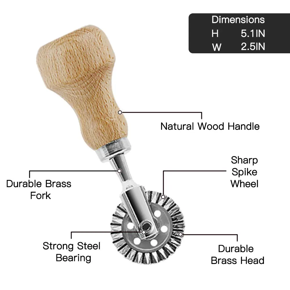 MASTER FENG Ravioli Stamp Maker Cutter with Wooden Handle & Fluted Edges | Perfect for Homemade Pasta (70-120 chars) - view 3