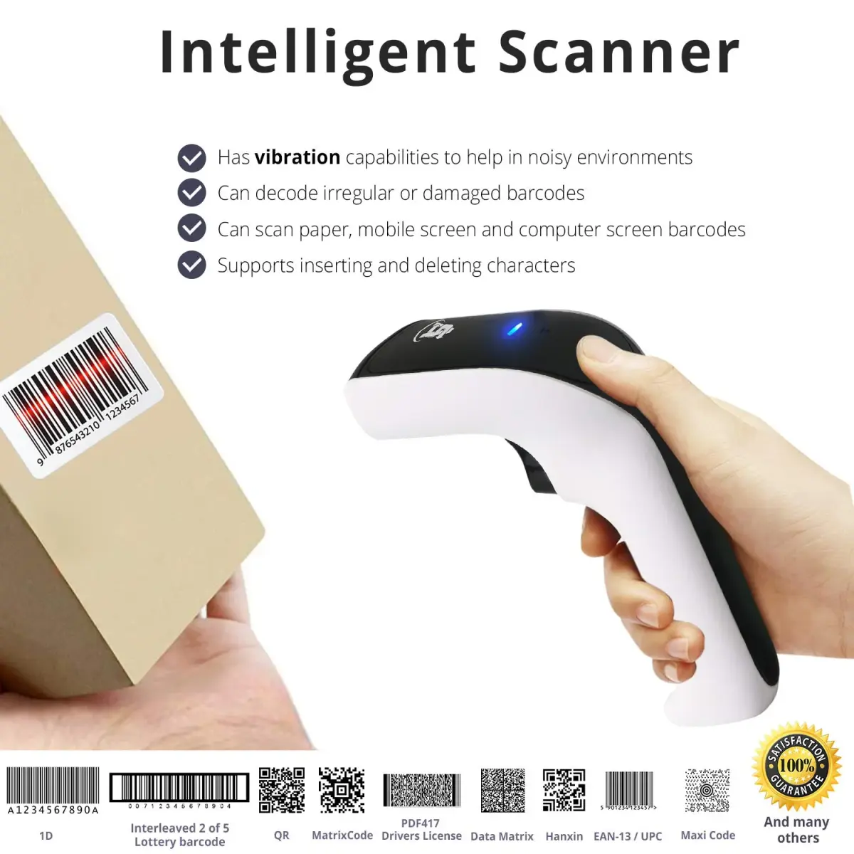 ScanAvenger Wireless Portable 1D&2D Bluetooth Barcode Scanner 8.2cm (3.25in) x 19.6cm (7.7in) x 10.5cm (4.1in) | Scans QR Codes & Inventory - view 3