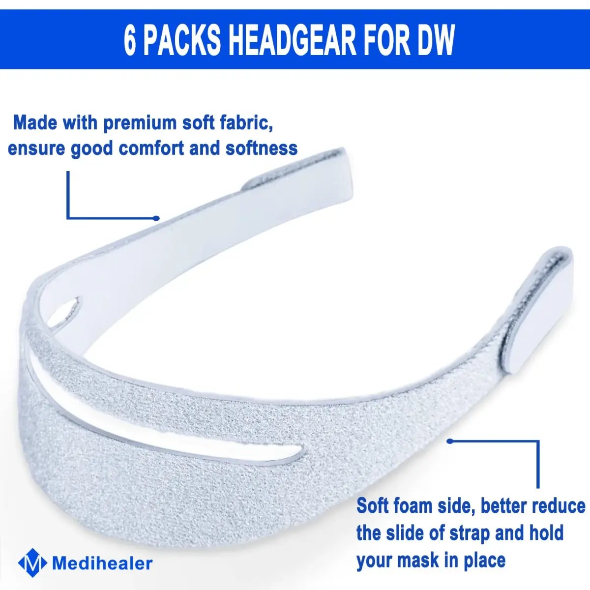 Medihealer 6 Pack Headgear Straps for DreamWear Original Version | Soft, Adjustable, Slip-Resistant CPAP Mask Fit - view 6