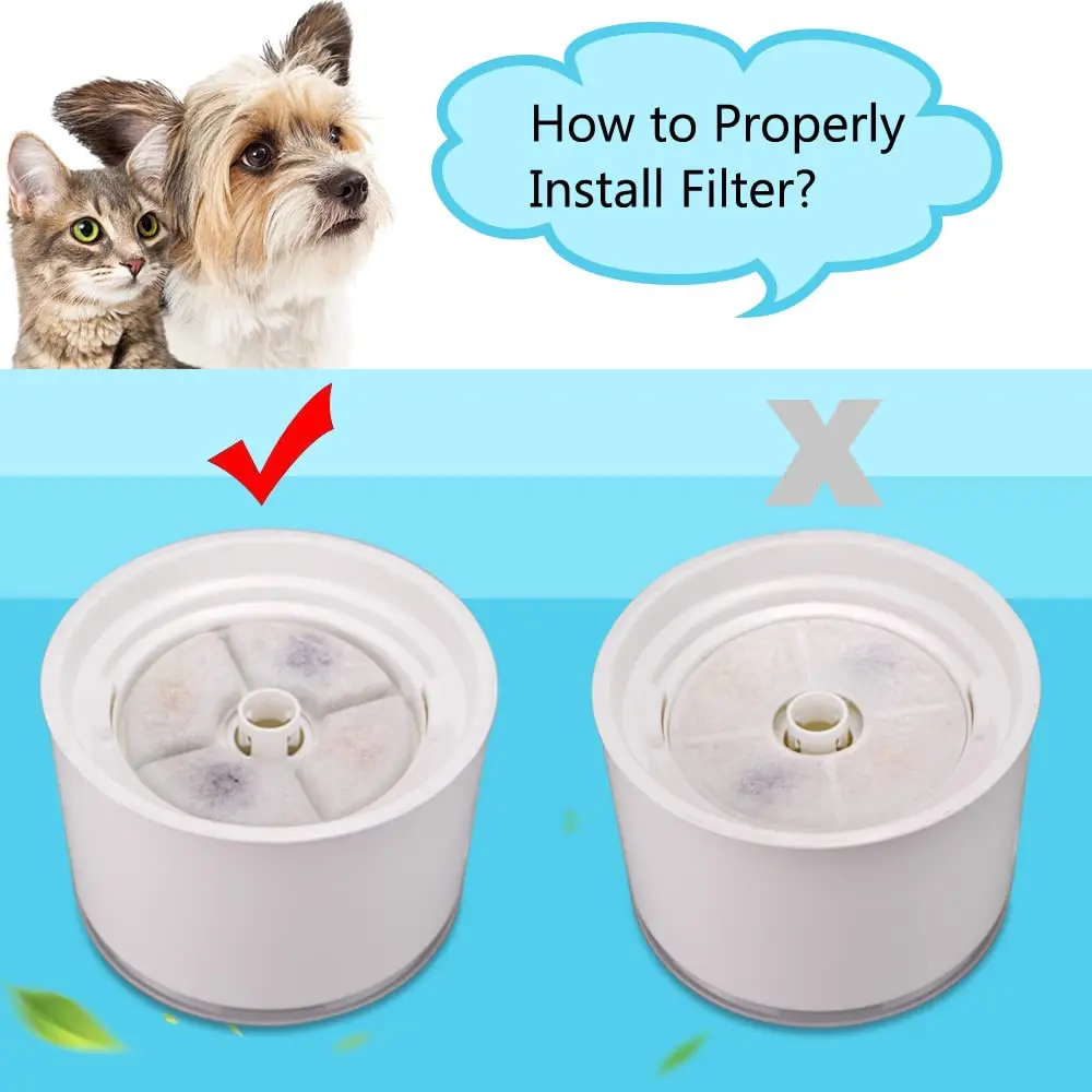 Comsmart Pet Fountain Replacement Filters 8 Pack | Triple Filtration System for 2.4L Fountains - view 5