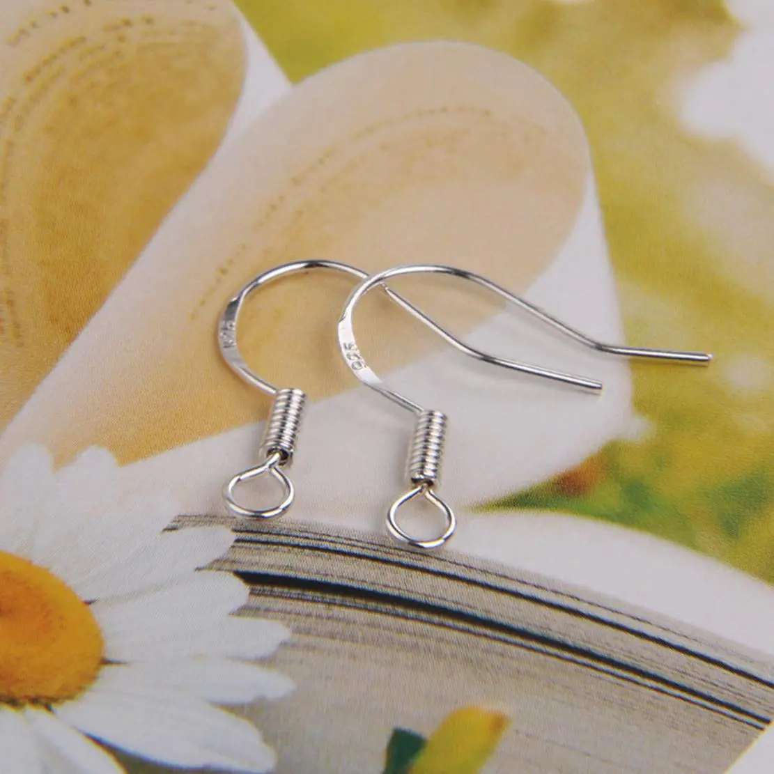 HOLLOSPORT 925 Sterling Silver Earring Hooks 15.5mm (0.61in) | Hypoallergenic Jewelry Making Supplies - view 3