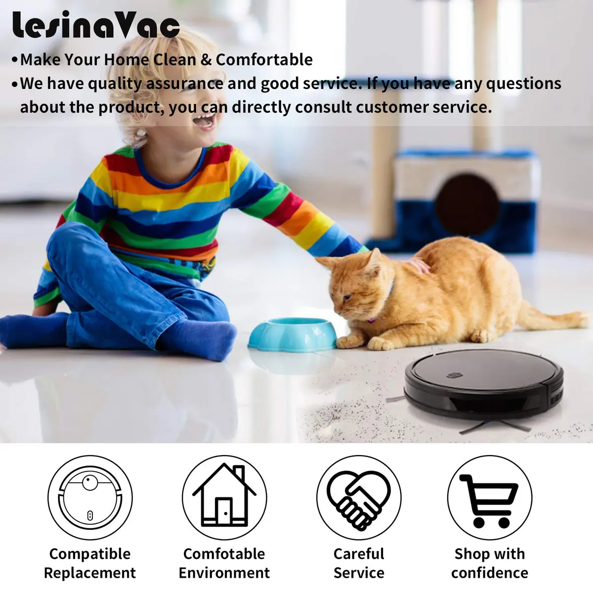 LesinaVac Replacement Parts Kit for RoboVac 11S, 30, 30C, 15C, 12, 35C | Filters & Brushes for Eufy RoboVac - view 7