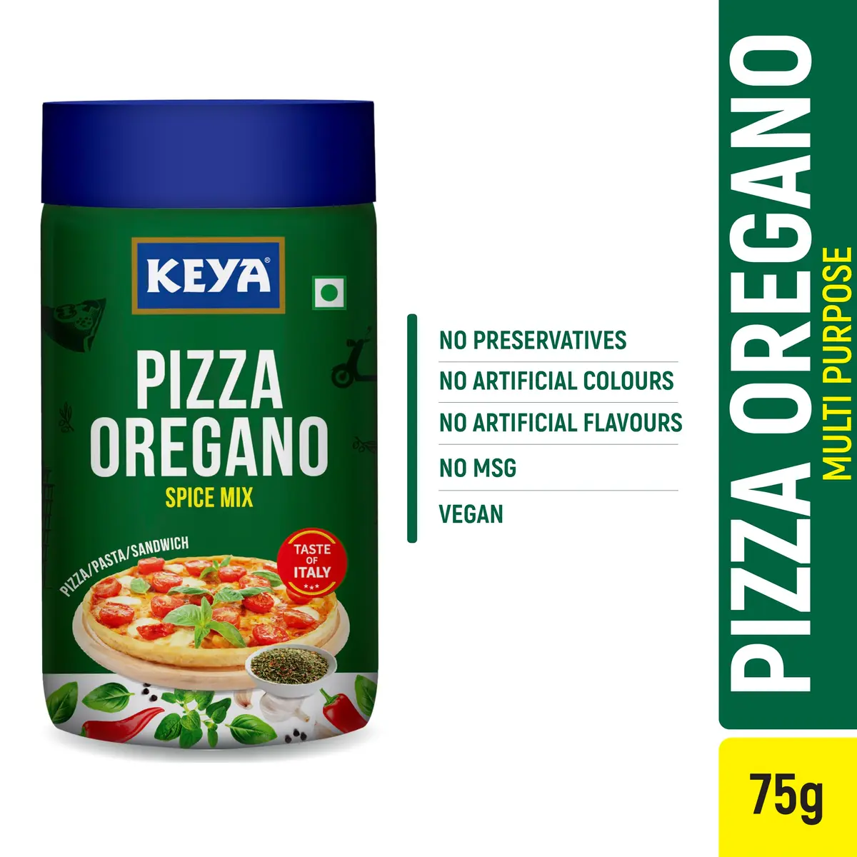 Keya Pizza Oregano (70g) & Piri Piri Seasoning (85g) Combo Pack | Italian & Tangy Flavor Boost - view 5