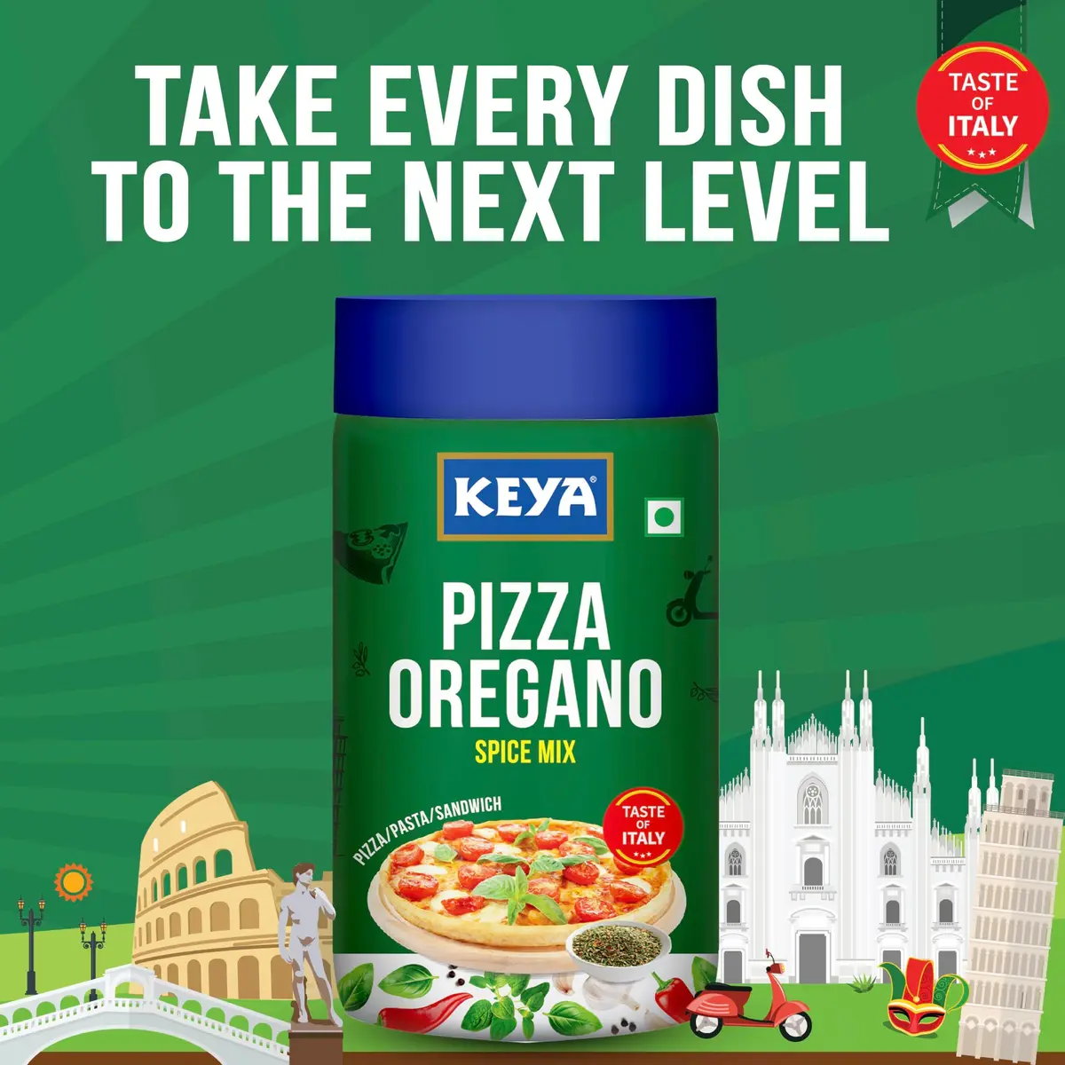 Keya Pizza Oregano (70g) & Piri Piri Seasoning (85g) Combo Pack | Italian & Tangy Flavor Boost - view 2