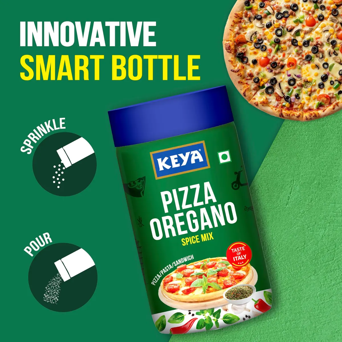 Keya Pizza Oregano (70g) & Piri Piri Seasoning (85g) Combo Pack | Italian & Tangy Flavor Boost - view 3