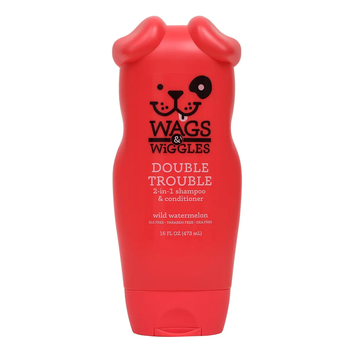 Wags & Wiggles 2-in-1 Dog Shampoo & Conditioner Fruity Watermelon 473ml (16 Fl Oz) | Gentle pH-Balanced Formula for All Dogs - main product image