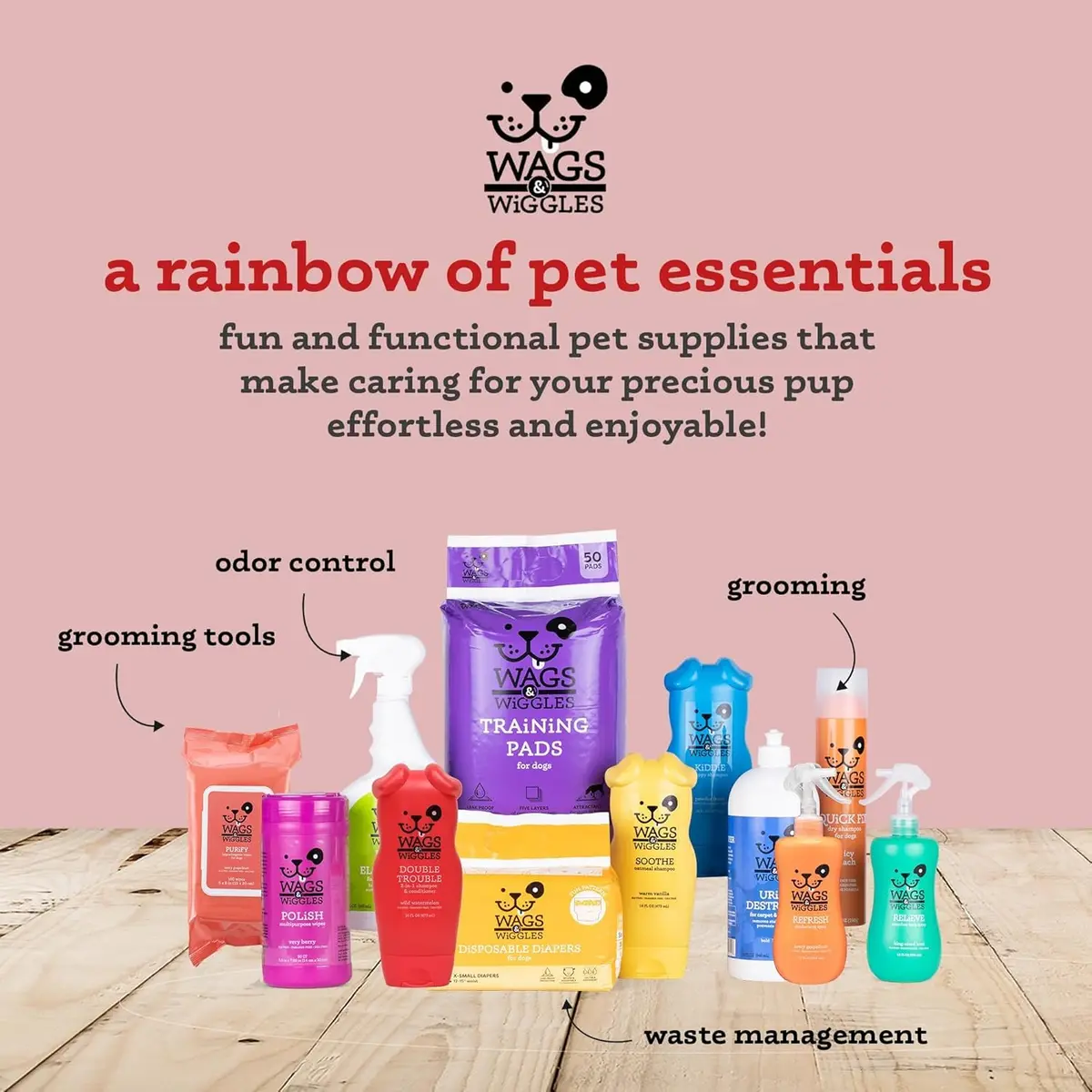 Wags & Wiggles 2-in-1 Dog Shampoo & Conditioner Fruity Watermelon 473ml (16 Fl Oz) | Gentle pH-Balanced Formula for All Dogs - view 7