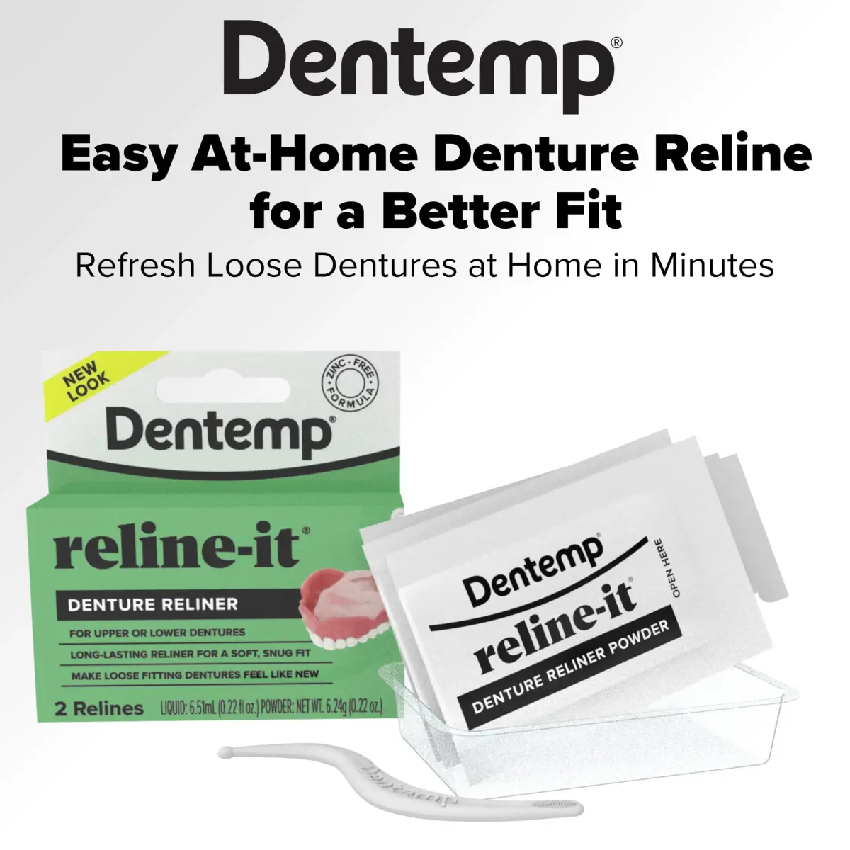Dentemp Reline-It Denture Reline Kit Advanced Formula 2 Count (Pack of 1) | Custom Fit for Upper & Lower Dentures - view 3