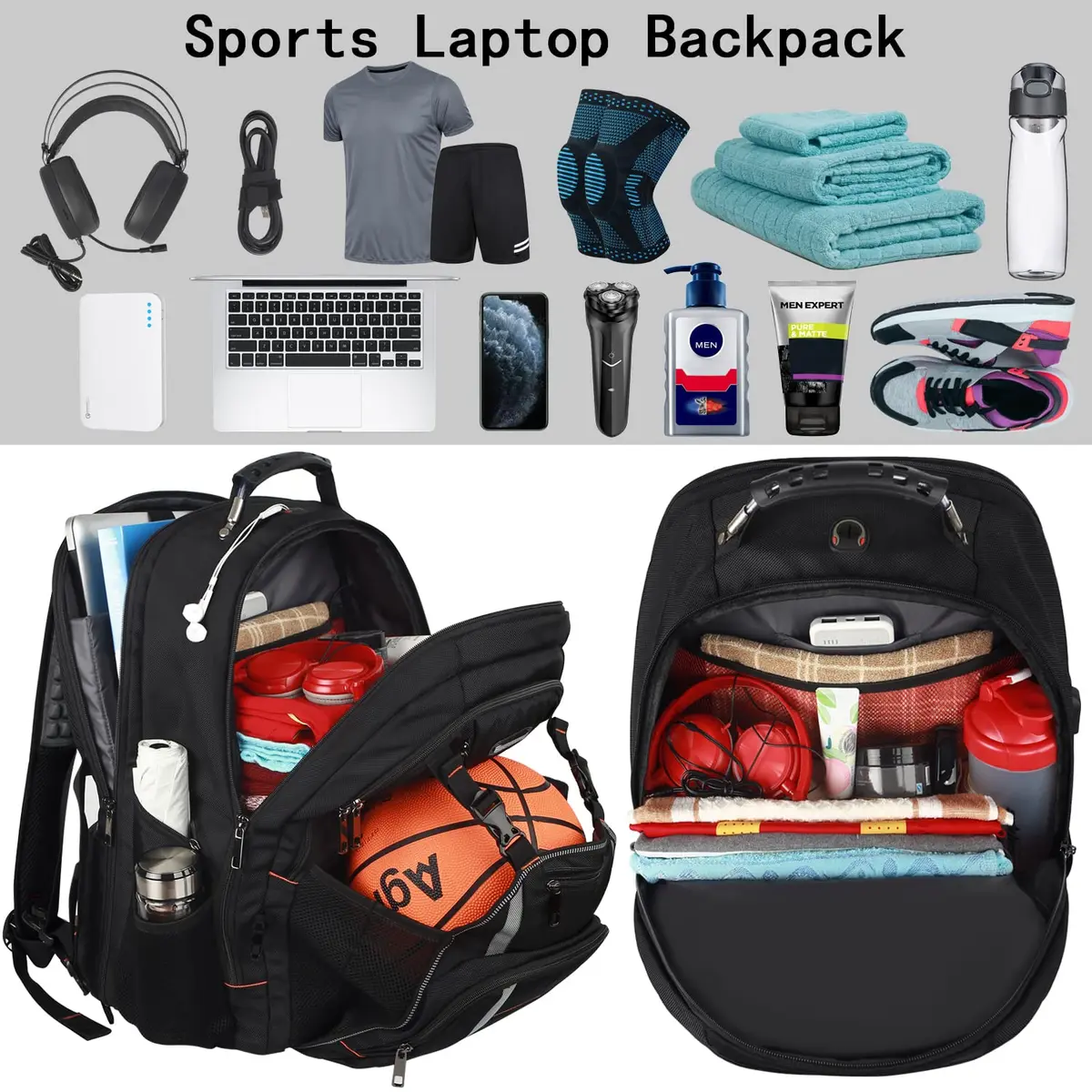 YALIXIAN 18.4 Inch Extra Large Laptop Backpack 55L (46.5cm x 41.0cm x 25.5cm) | TSA Friendly Water Resistant Computer Bag for Men Women - view 3