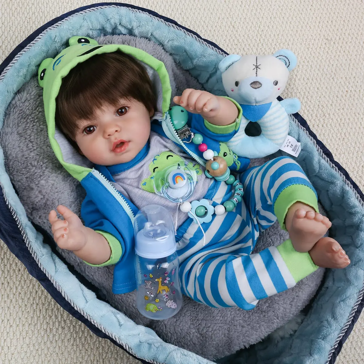 CHAREX Lifelike Reborn Baby Doll Lucas 18 Inch Realistic Toddler Boy | ASTM F963 & EN71 Certified - main product image