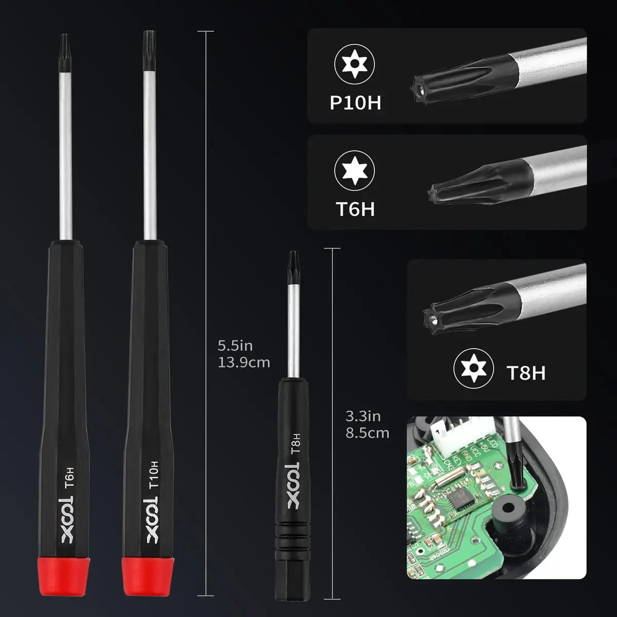 XOOL 17-in-1 Gamebit & Tri-Wing Screwdriver Repair Tool Kit, Compatible with Nintendo Switch & Joy-Con, Game Boy, NES SNES, Wii DS GBA, 3.8mm & 4.5mm Gamebit, for Xbox & PlayStation Consoles - view 5