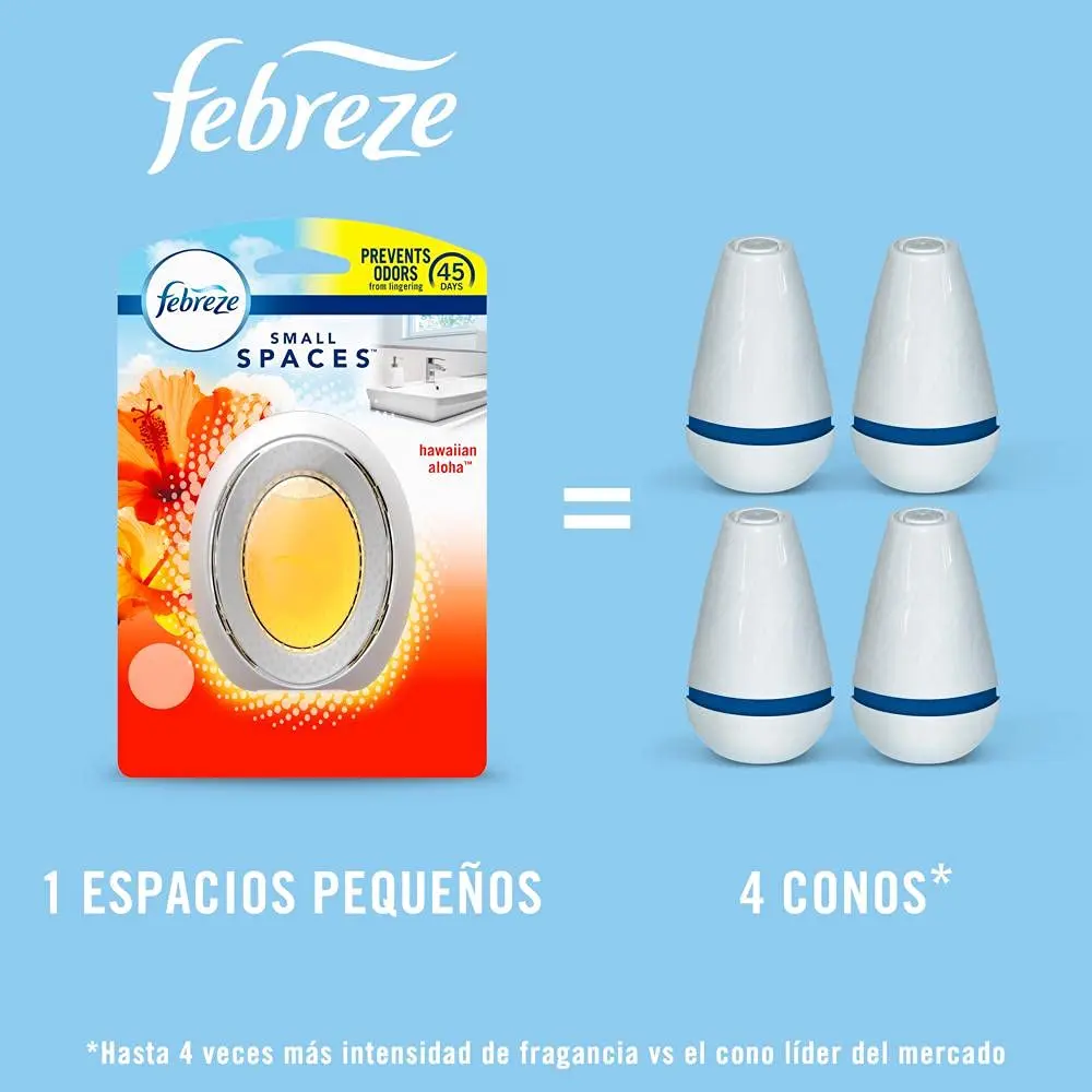 Febreze Small Spaces Air Freshener Hawaiian Aloha 0.25 Fl Oz | Odor Eliminator for Small Spaces - view 3