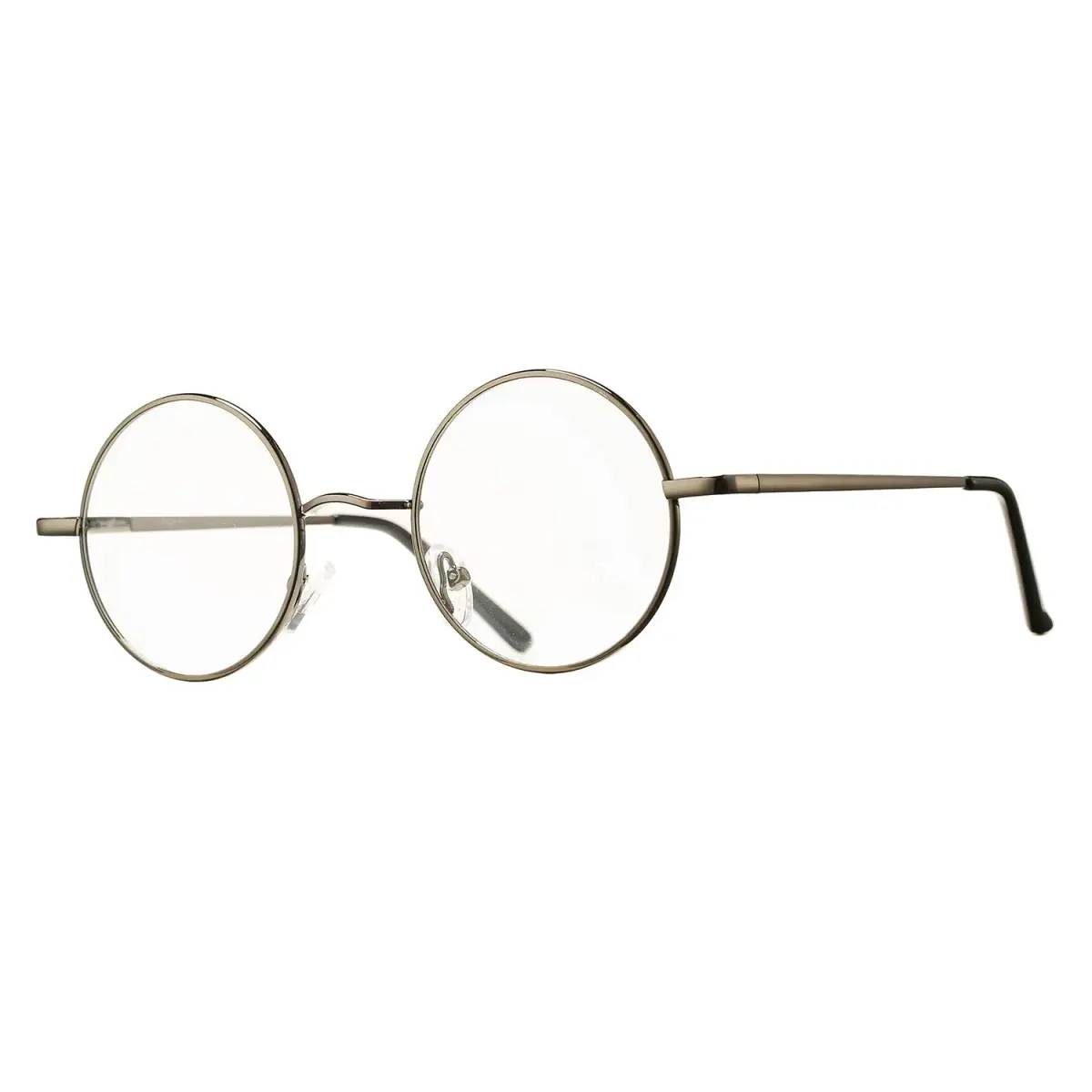 Pro Acme Retro Round Clear Lens Glasses with Metal Frame (Gunmetal) | 46mm Lens Width - main product image