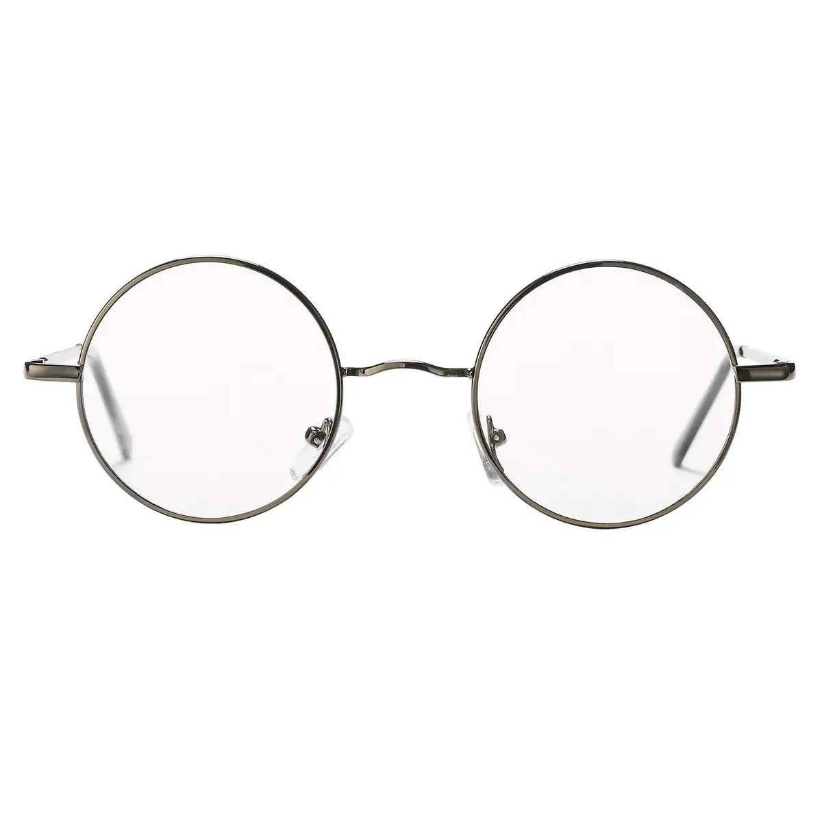 Pro Acme Non Prescription Clear Lens Glasses Retro Small Round Metal Frame (Gunmetal) | Classic Style with Comfortable Fit - view 9