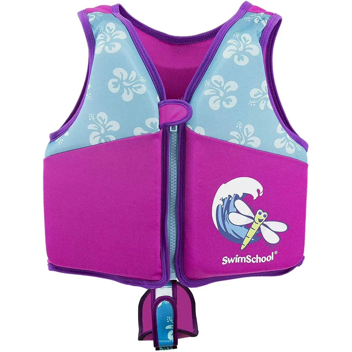 SwimSchool Water Flotation Device Swim Trainer Vest, Pink/Aqua, Medium/Large | Flex-Form Design, Padded Shoulders, Adjustable Safety Strap - main product image
