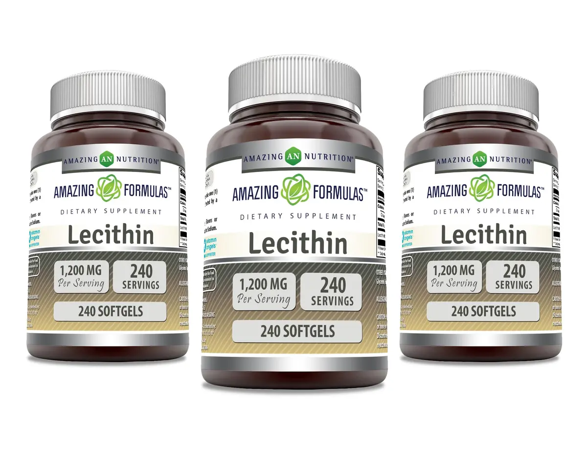 Amazing Nutrition Lecithin 1200 Mg | Softgels Supplement | Gluten-Free | Made in USA (3 Pack) - main product image