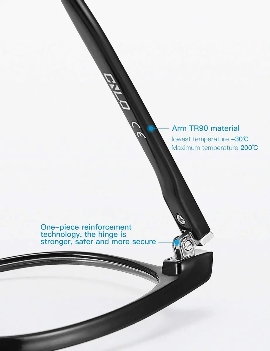 CNLO Blue Light Blocking Glasses, Computer Glasses, Anti Eyestrain, Lightweight TR90 Frame Eyeglasses, Unisex Adult, Black | Blocks Harmful Blue Light - view 6