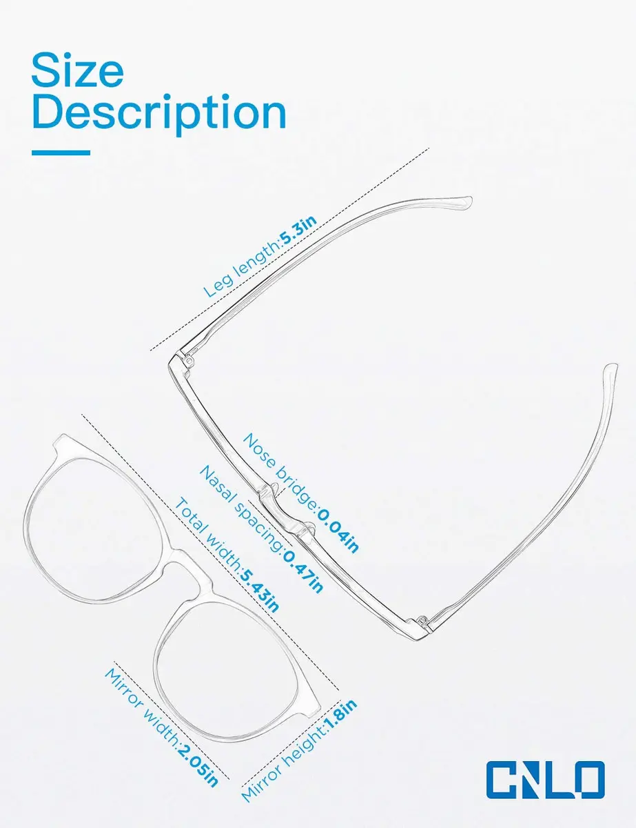 CNLO Blue Light Blocking Glasses, Computer Glasses, Anti Eyestrain, Lightweight TR90 Frame Eyeglasses, Unisex Adult, Black | Blocks Harmful Blue Light - view 2