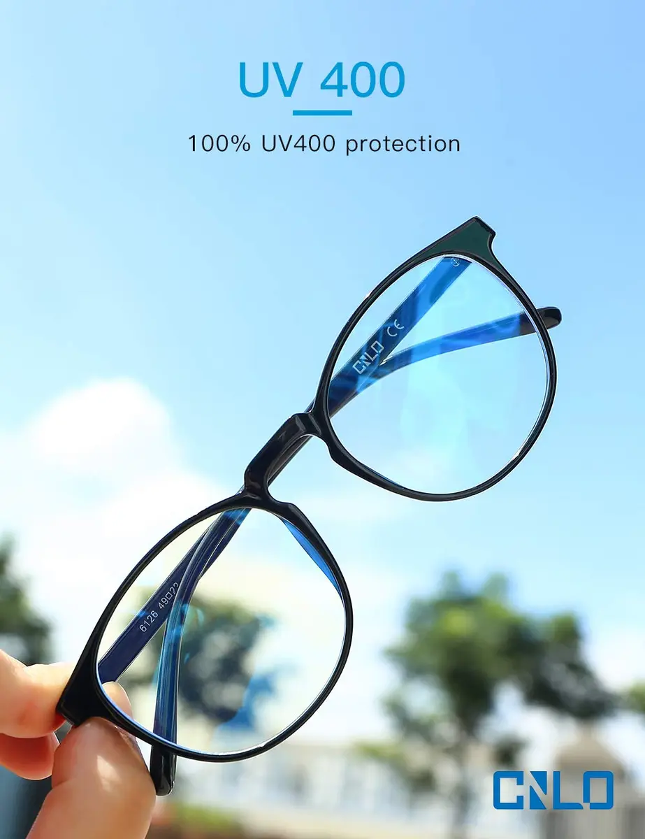 CNLO Blue Light Blocking Glasses, Computer Glasses, Anti Eyestrain, Lightweight TR90 Frame Eyeglasses, Unisex Adult, Black | Blocks Harmful Blue Light - view 4