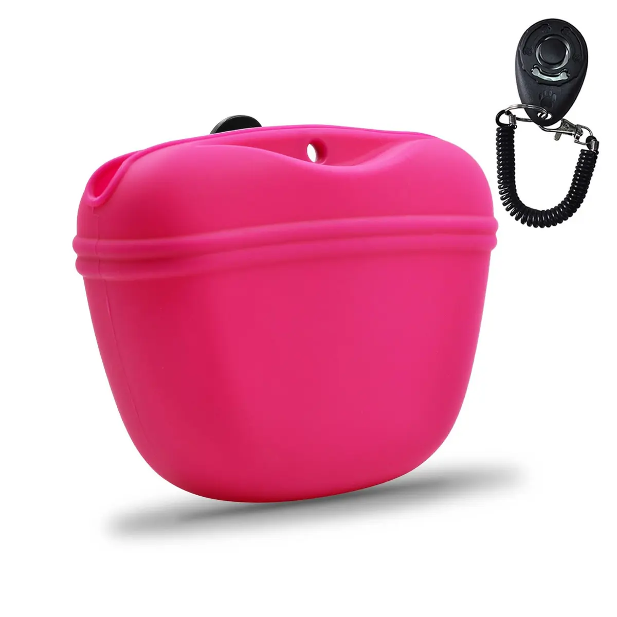 AUDWUD Silicone Dog Treat Pouch with Clicker & Magnetic Closure | Portable Training Container for Dogs - main product image
