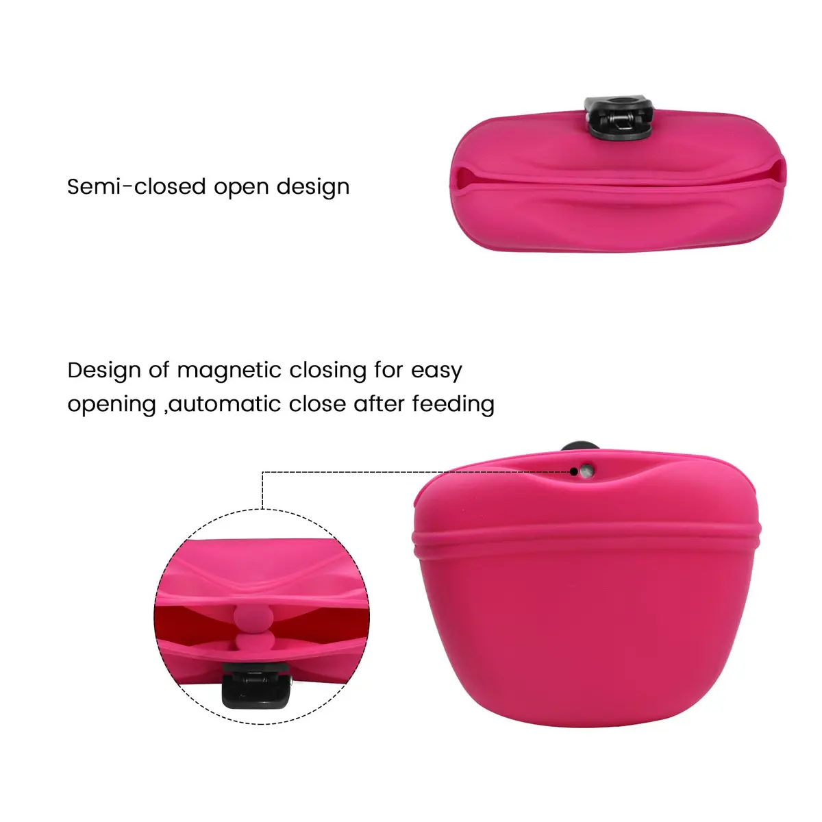 AUDWUD Silicone Dog Treat Pouch with Clicker & Magnetic Closure | Portable Training Container for Dogs - view 3