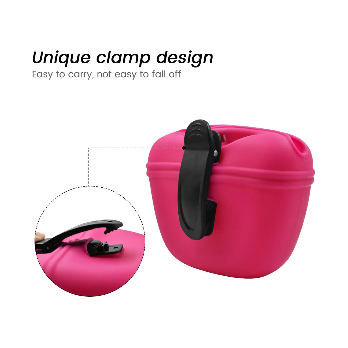 AUDWUD Silicone Dog Treat Pouch with Clicker & Magnetic Closure | Portable Training Container for Dogs - view 4