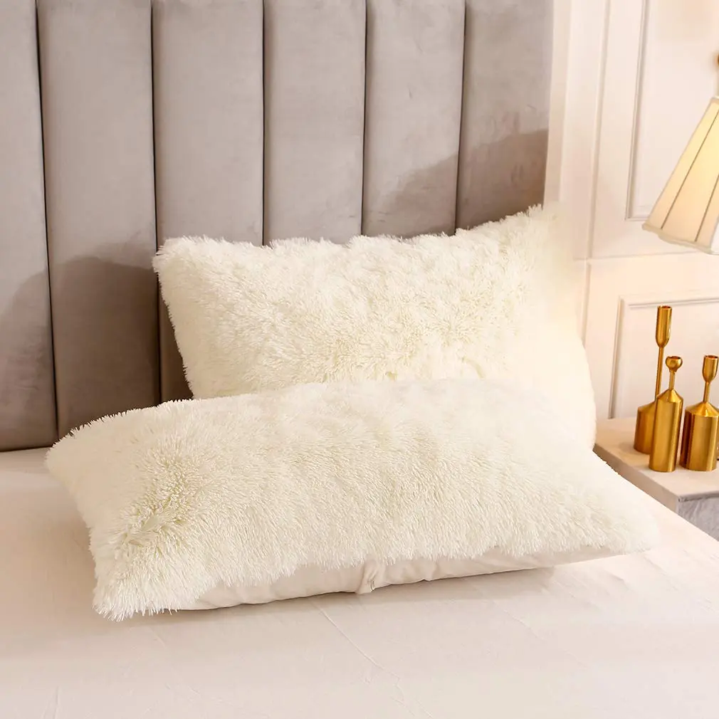 Uhamho Faux Fur Velvet Fluffy Bedding Duvet Cover Set Twin Cream | Ultra Soft & Warm - view 4