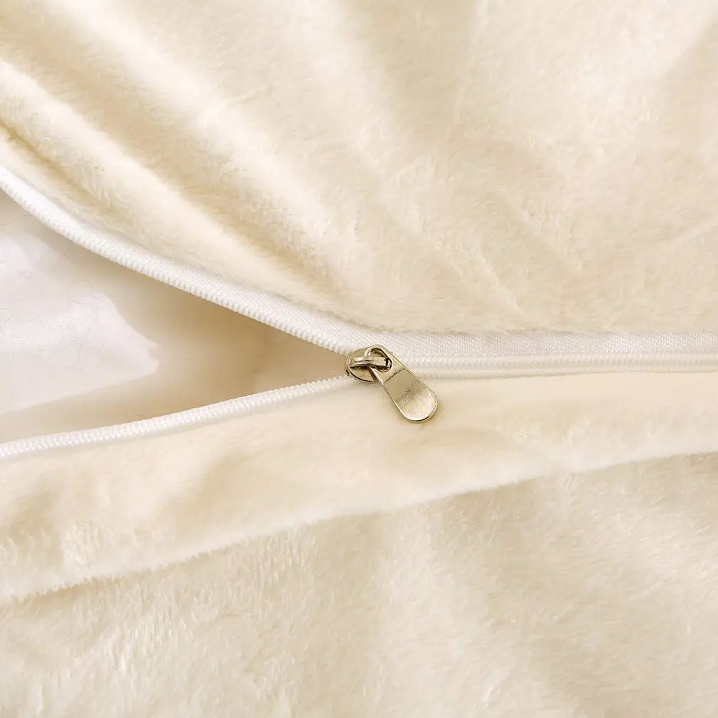 Uhamho Faux Fur Velvet Fluffy Bedding Duvet Cover Set Twin Cream | Ultra Soft & Warm - view 7