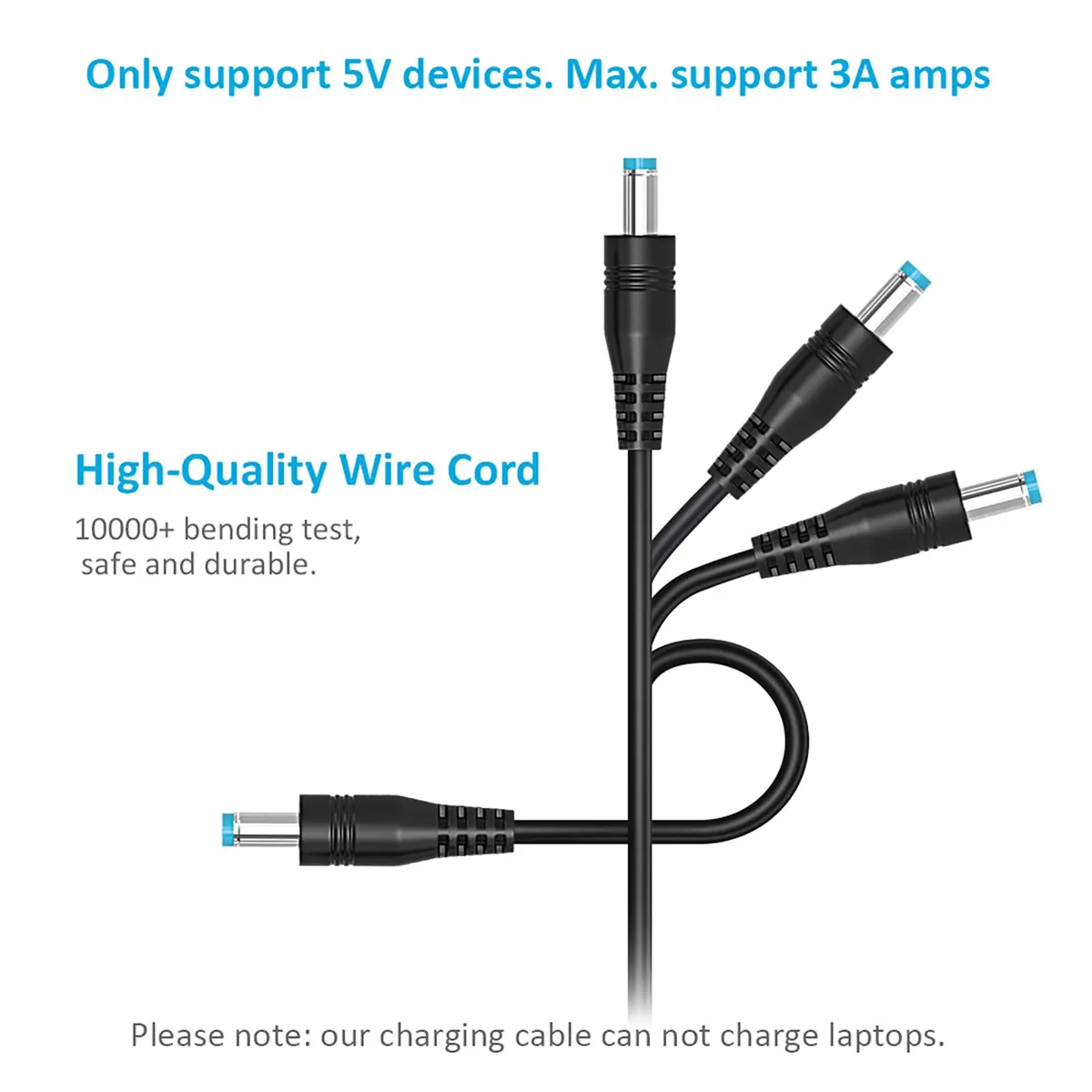 Belker Universal USB to DC 5V Power Cord with 13 Tips | 1.5M Black Cable for 5V Devices - view 5