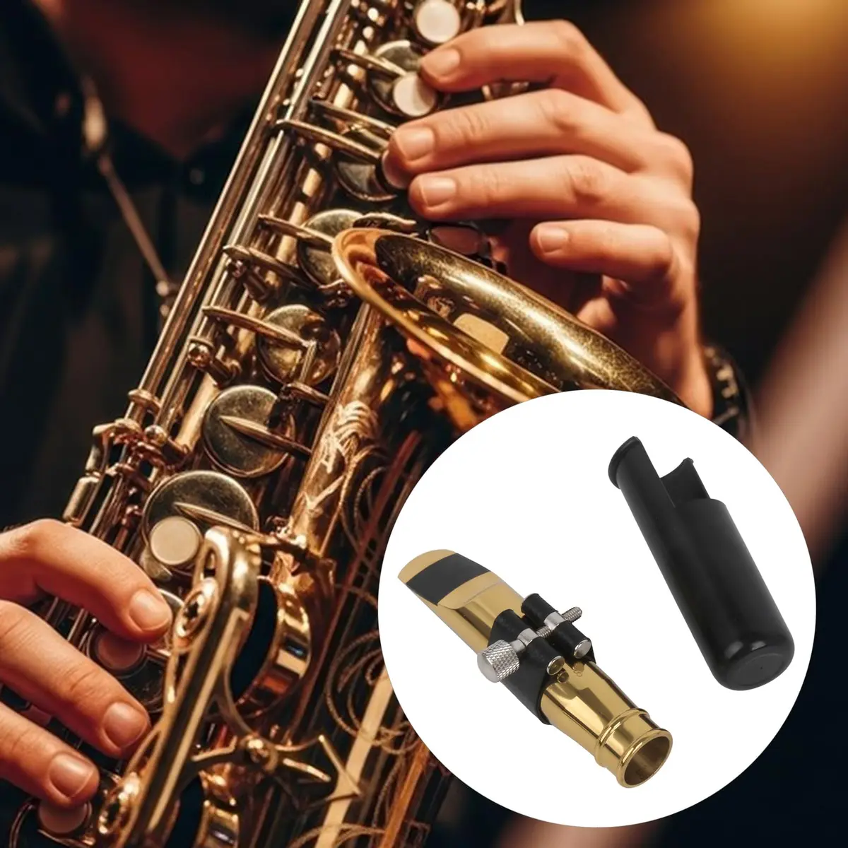 Yibuy Golden Jazz Tenor Saxophone Mouthpiece 8# Interface (10.7cm / 4.21in) | Bright & Crisp Tone - view 6