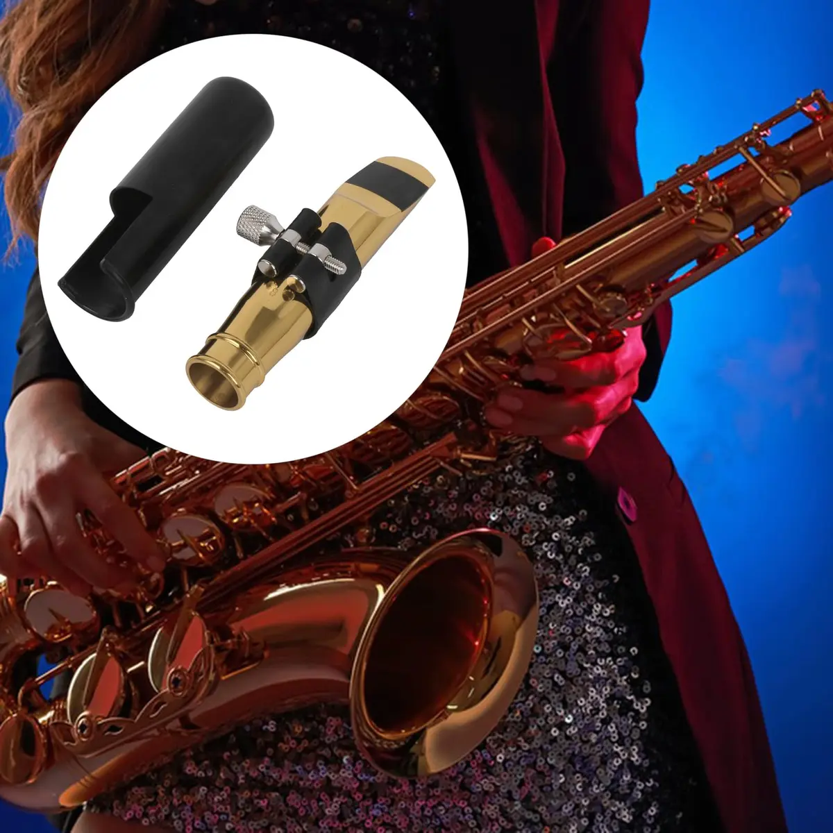 Yibuy Golden Jazz Tenor Saxophone Mouthpiece 8# Interface (10.7cm / 4.21in) | Bright & Crisp Tone - view 7