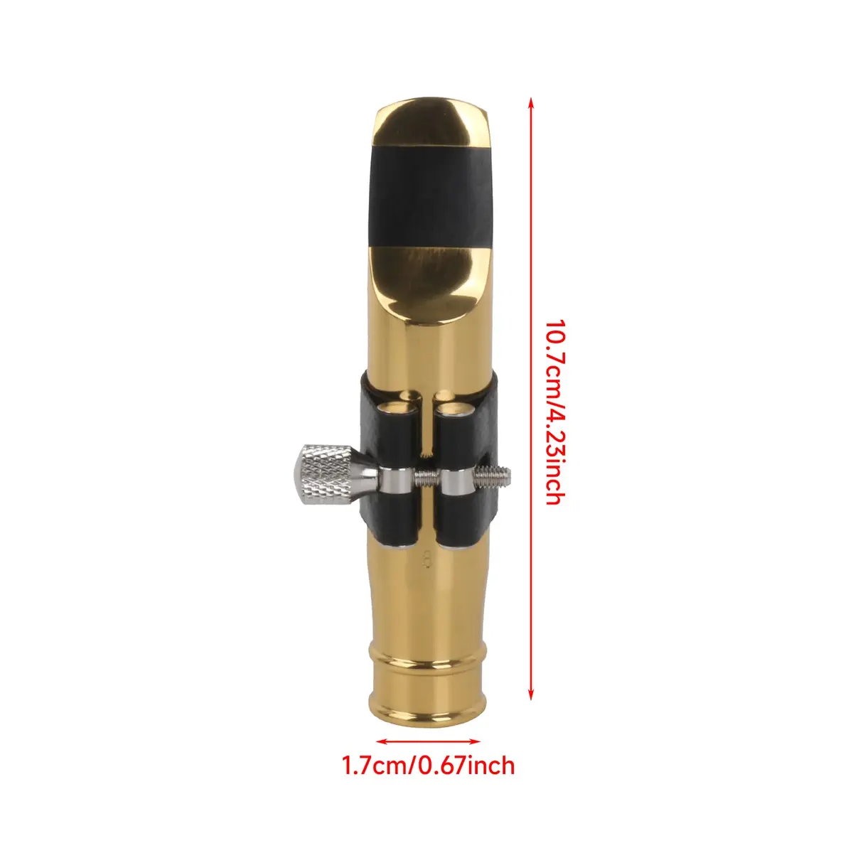 Yibuy Golden Jazz Tenor Saxophone Mouthpiece 8# Interface (10.7cm / 4.21in) | Bright & Crisp Tone - view 2