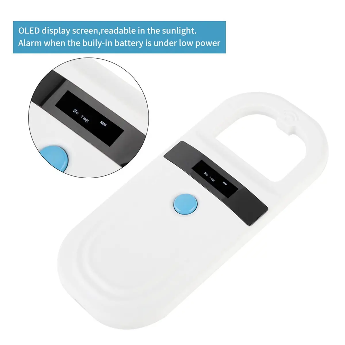 ASHATA Pet Microchip Scanner Rechargeable Animal Chip ID Support FDX B ISO11784 / 11785 OLED Display - view 5