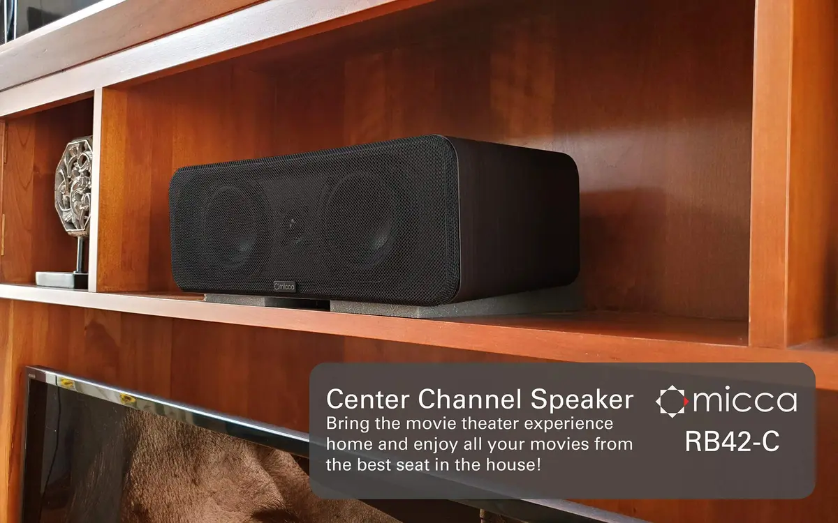 Micca RB42-C Reference 2-Way Passive Center Channel Speaker, Walnut | Robust Bass & Clear Dialog - view 2