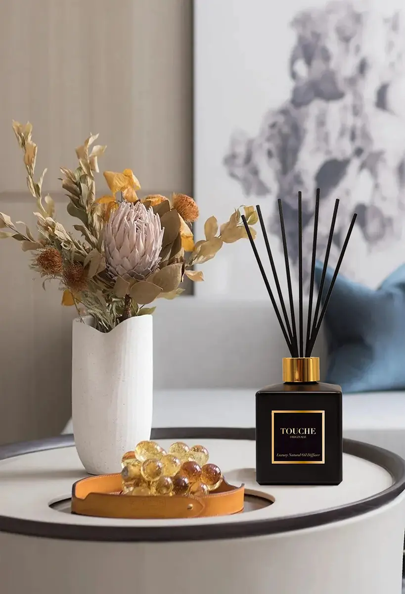 TOUCHE ORIGINALE Natural Reed Diffuser 120ml | Long Lasting Sandalwood & Jasmine Aroma - view 6