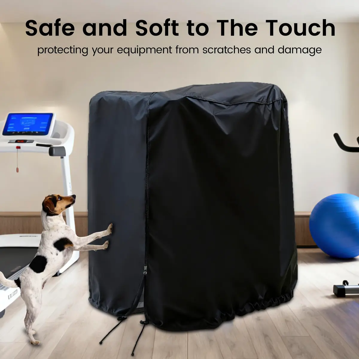 MaWGcowerd Folding Treadmill Cover Black 117cm (46" L x 38" W x 66" H) | Protects Fitness Machines from Dust, Water, and UV Rays - view 5