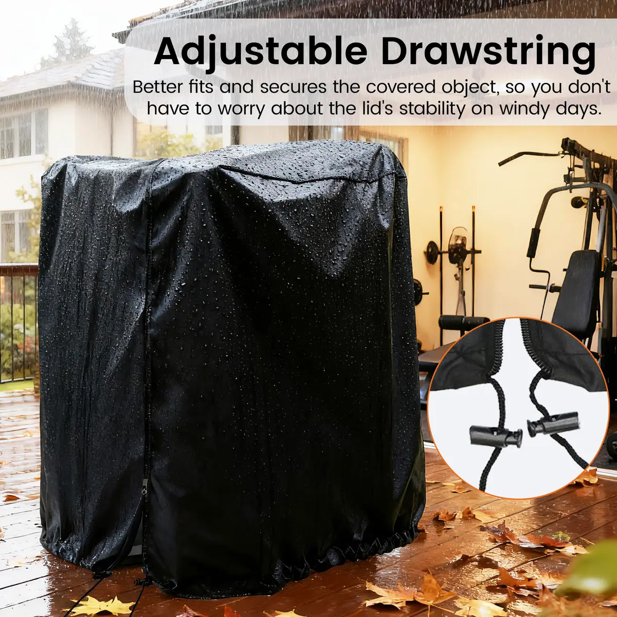MaWGcowerd Folding Treadmill Cover Black 117cm (46" L x 38" W x 66" H) | Protects Fitness Machines from Dust, Water, and UV Rays - view 4