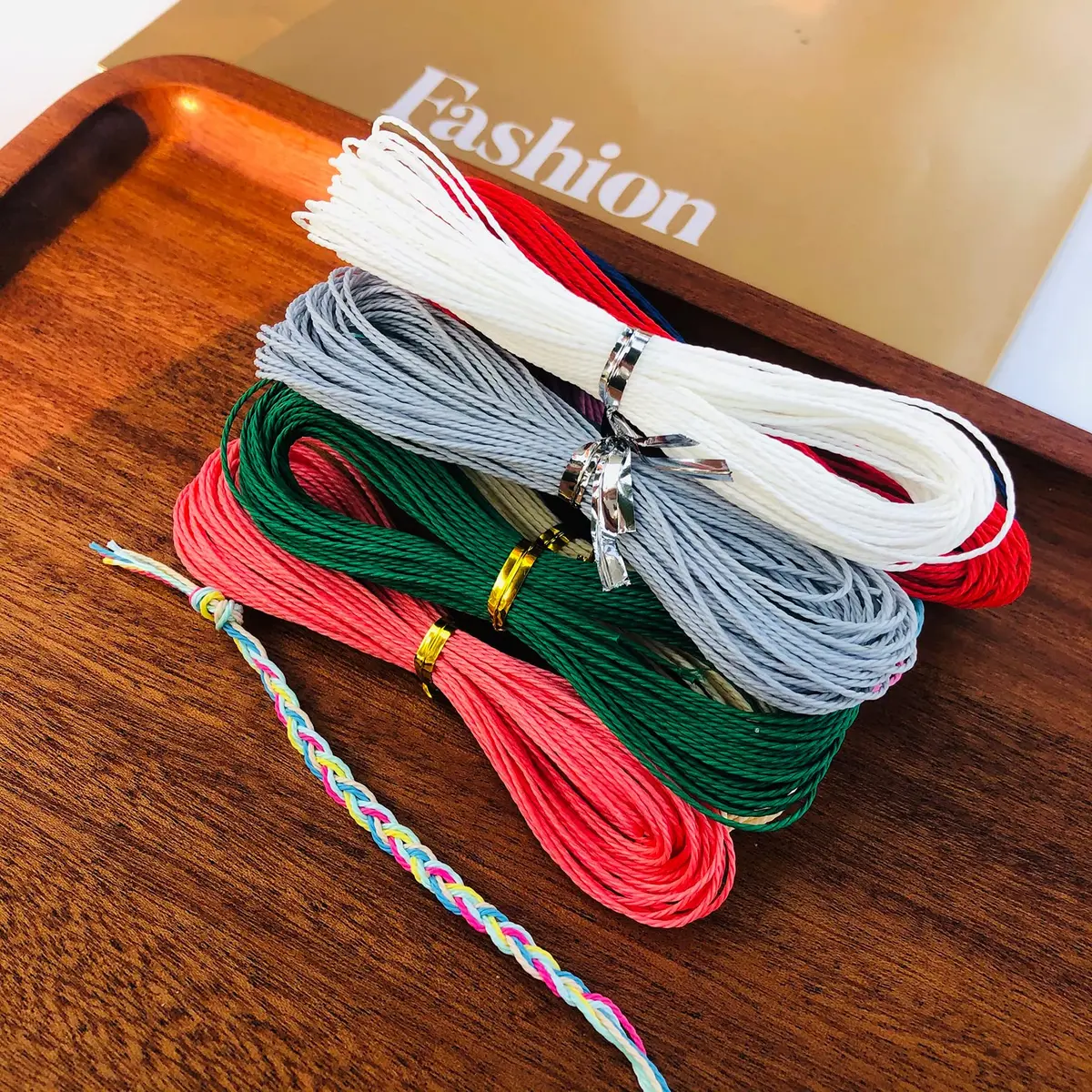 Phinicco Waxed Polyester Cord 40 Colors 400m | Waterproof Jewelry String for Bracelets & Jewelry Making - view 5