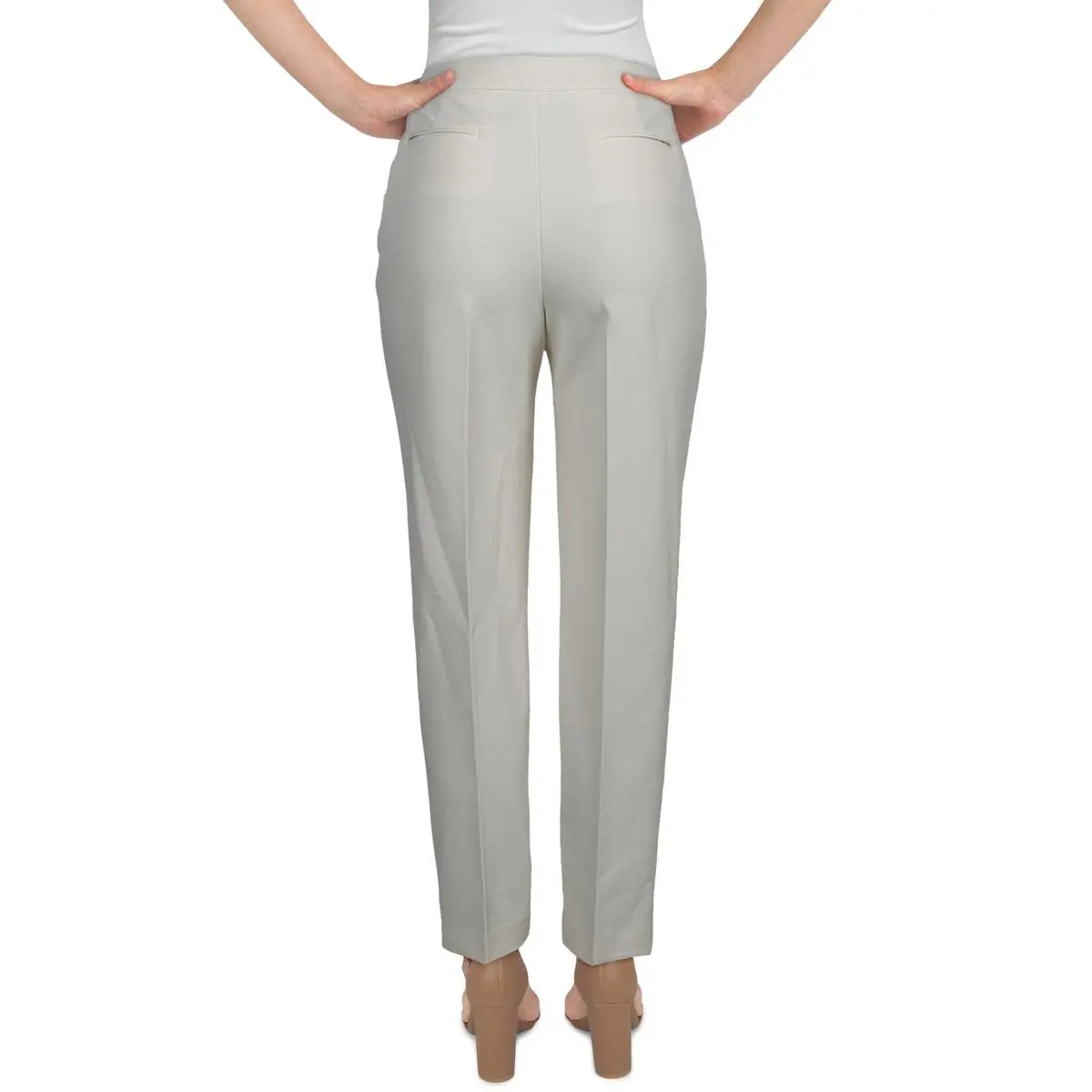 Anne Klein Women's Bowie Pant, White, Size 16 | Mid Rise Straight Leg Style - view 3