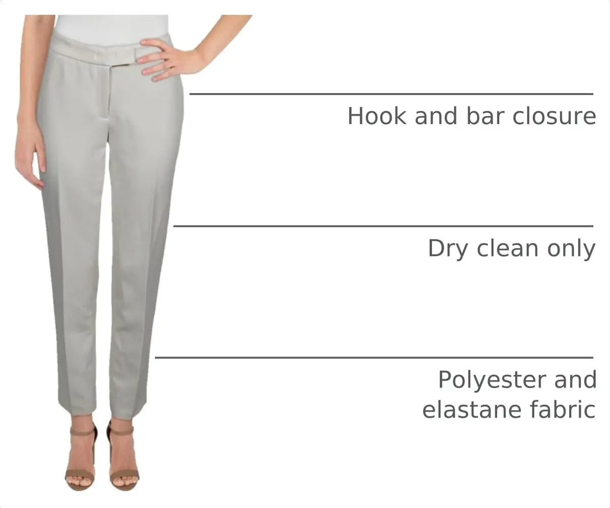 Anne Klein Women's Bowie Pant, White, Size 16 | Mid Rise Straight Leg Style - view 4