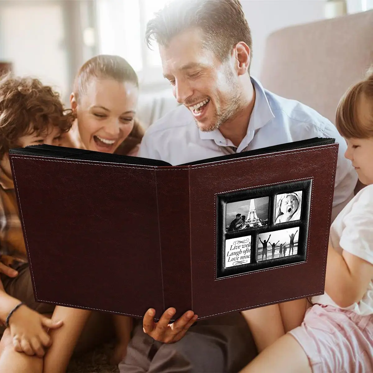 Ywlake Photo Album 4x6 500 Pockets | Extra Large Capacity Family Wedding Album with Brown Leather Cover - view 7