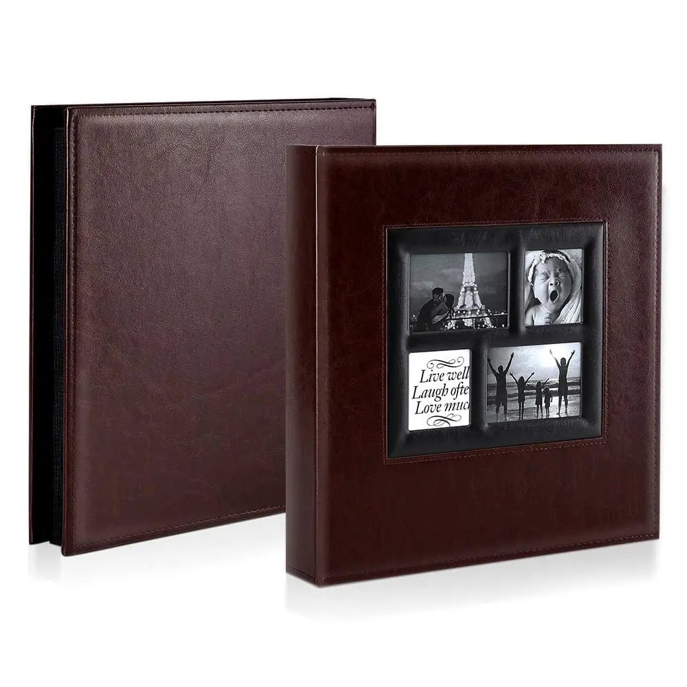 Ywlake Photo Album 4x6 500 Pockets | Extra Large Capacity Family Wedding Album with Brown Leather Cover - view 2
