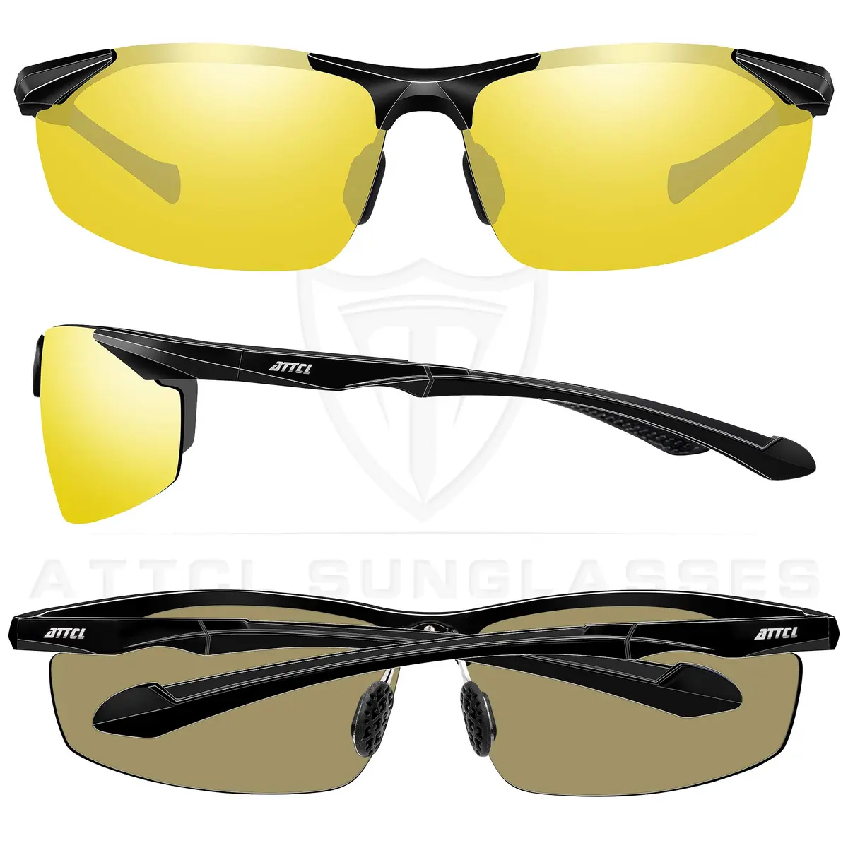 ATTCL Night Driving Glasses for Men Al-Mg Metal Frame Ultra Light | Night Vision, Anti-Glare, UV400 - view 5
