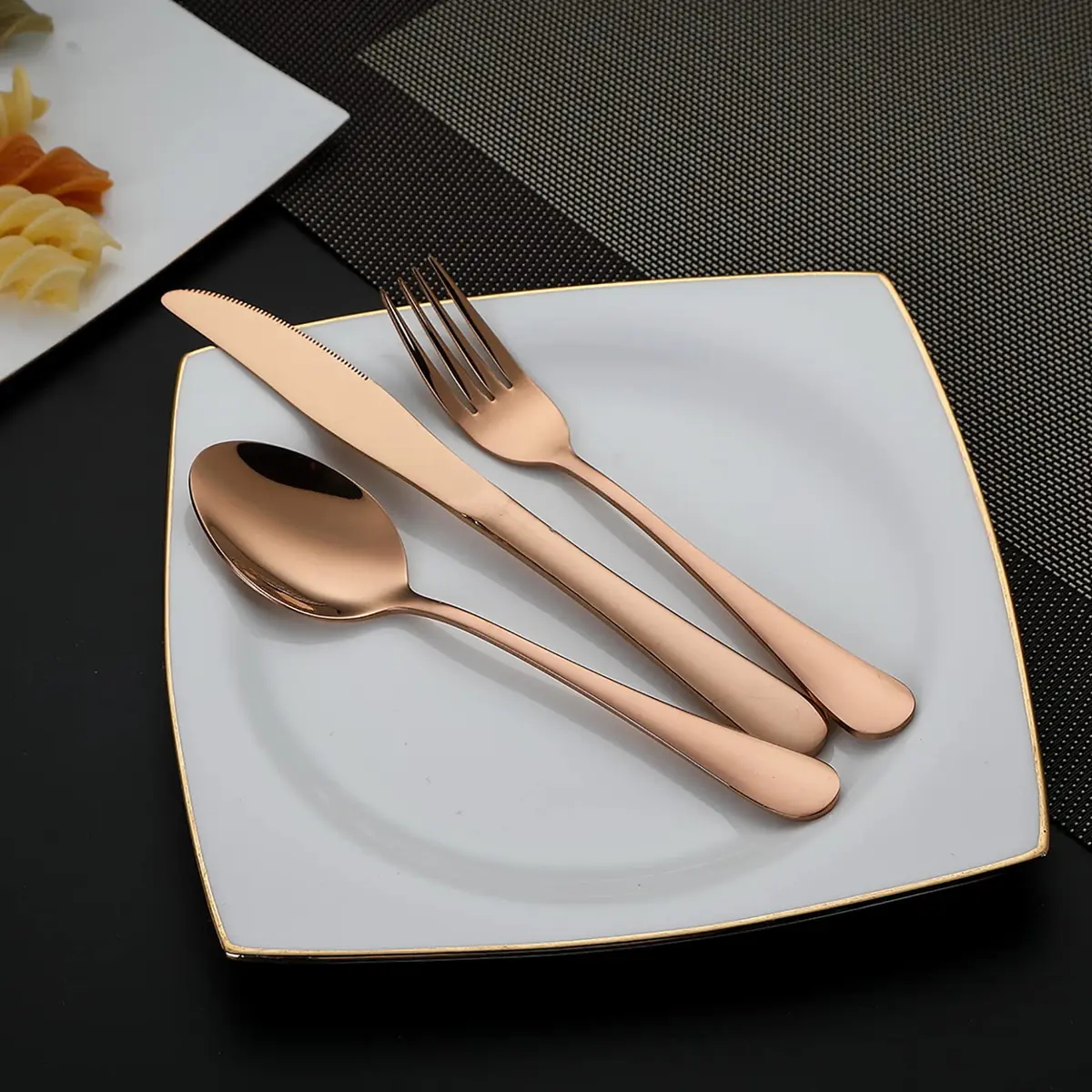 DEVICO Full-Size Travel Silverware Set with Case | Durable Stainless Steel Flatware for Camping & Work - view 3