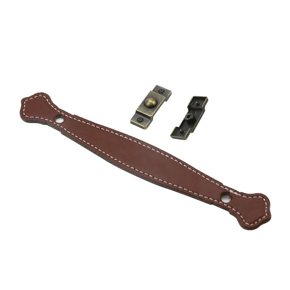 MY MIRONEY Set of 4 Brown Surface Leather Handles, 5 Inch (128mm) | Durable Cabinet & Drawer Pulls - view 6