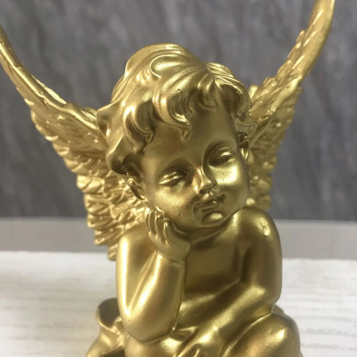 Artgenius Gold Angel Figurine Set 10.16cm (4"H) | Hand-Painted Resin Sculptures for Home Decor - view 2