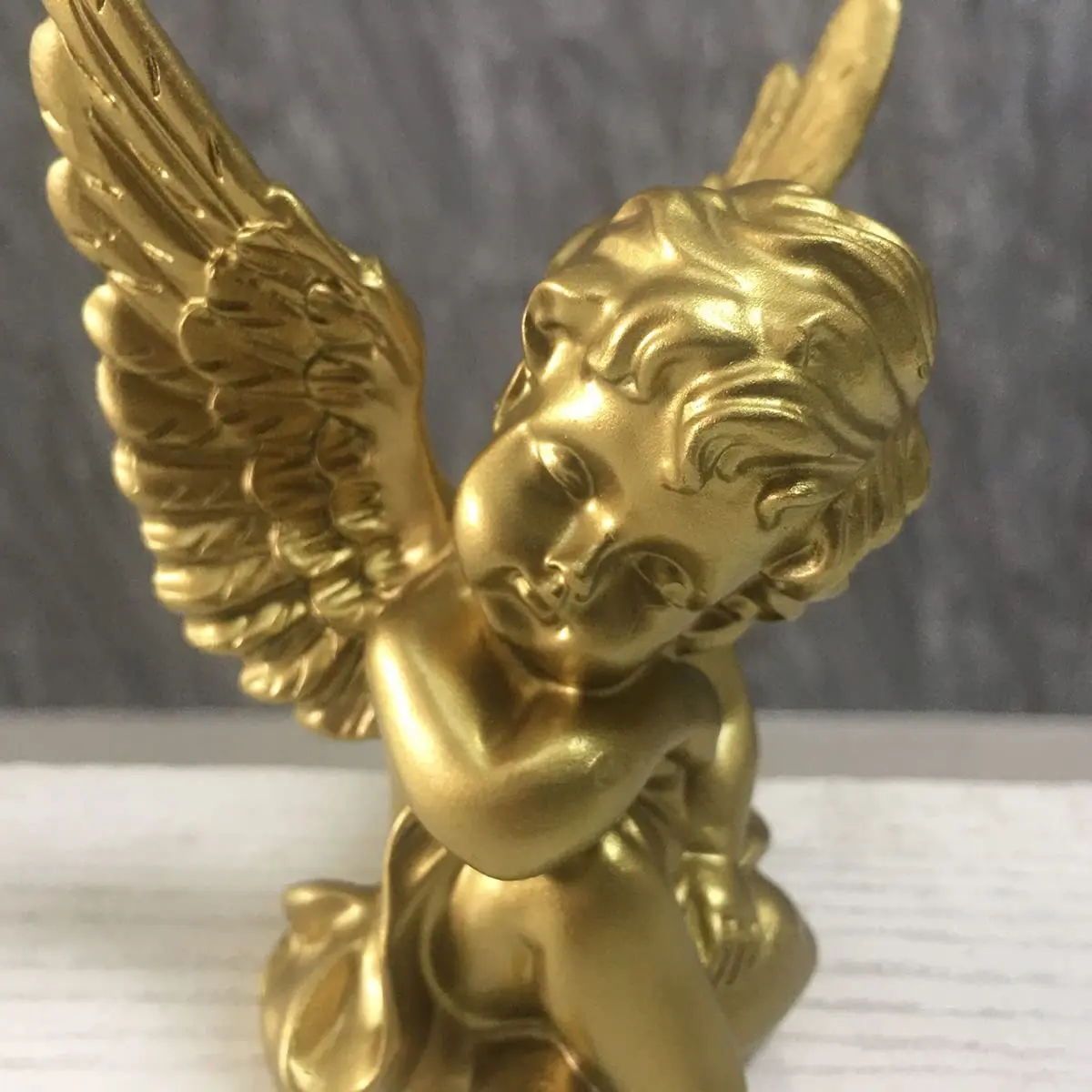 Artgenius Gold Angel Figurine Set 10.16cm (4"H) | Hand-Painted Resin Sculptures for Home Decor - view 3