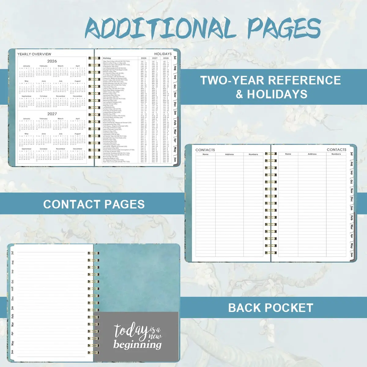 MaaIbok Academic Planner 2026-2027 | July 2026 - June 2027 | 8.5" x 6.4" Hardcover Daily Organizer - view 5
