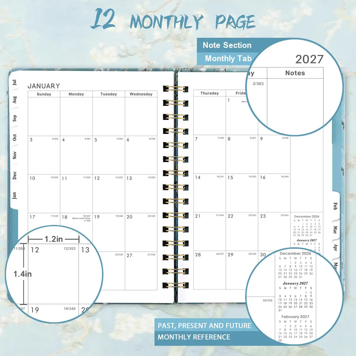 MaaIbok Academic Planner 2026-2027 | July 2026 - June 2027 | 8.5" x 6.4" Hardcover Daily Organizer - view 3